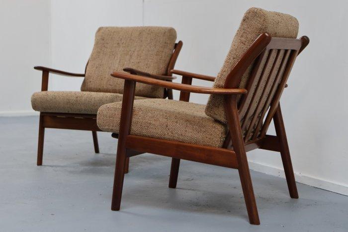 De Ster Geldermalsen - Fauteuil (2) - Teak, Wol, Hout, Antiek en Kunst, Antiek | Meubels | Stoelen en Sofa's