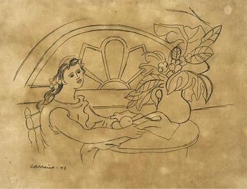 Mario Carreño (1913-1999) - Mujer con bodegón
