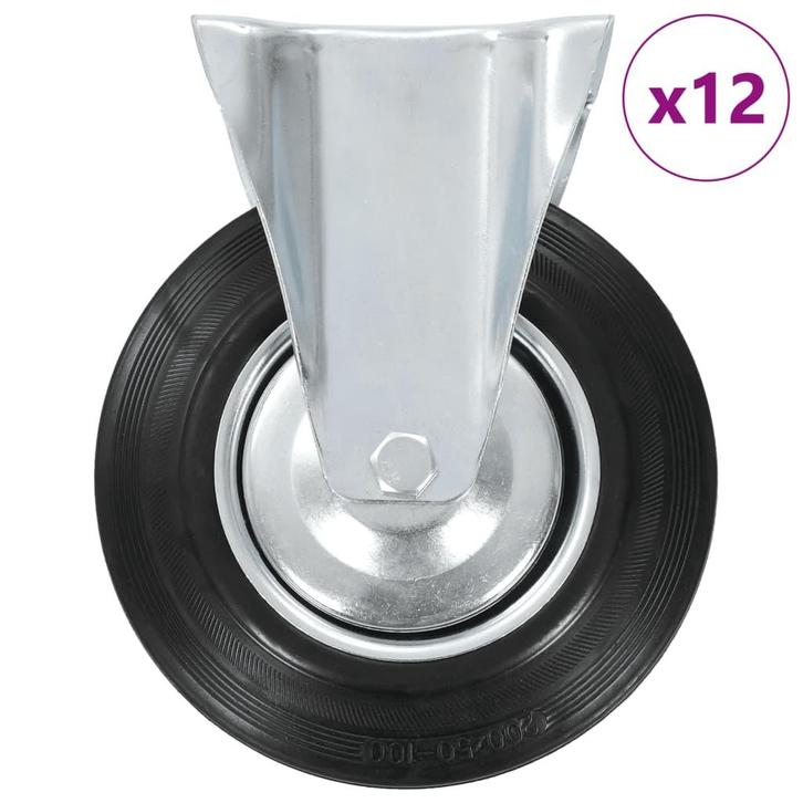 vidaXL 12 st Wielen vast 200 mm, Doe-het-zelf en Bouw, Overige Doe-Het-Zelf en Bouw, Nieuw, Verzenden