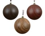 Luxe kerstballen 8 cm bruin mat houtlook onbreekbaar set 3, Huis en Inrichting, Nieuw