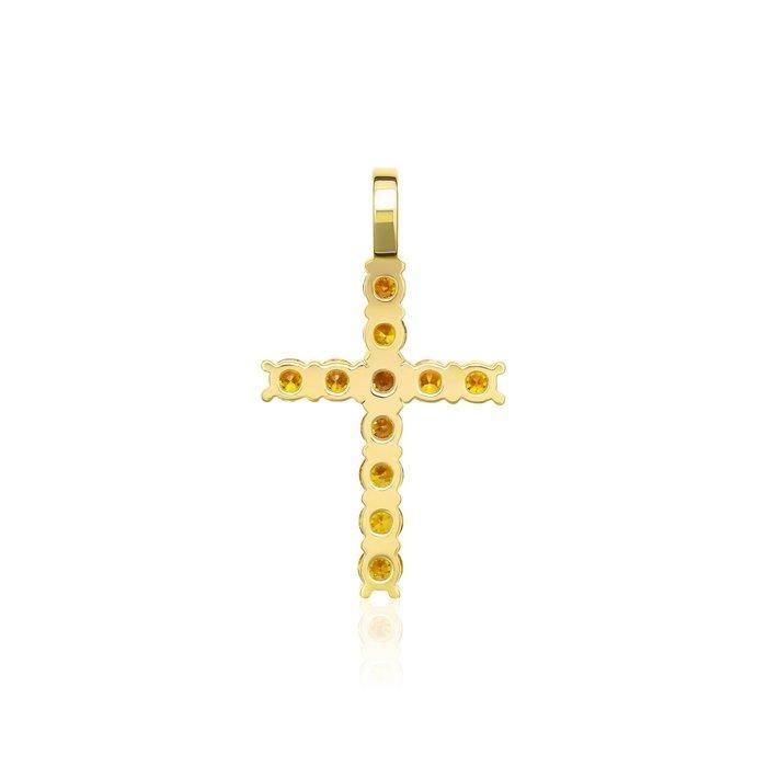 Pendentif en forme de croix - 18 carats Or jaune - 0.78ct., Bijoux, Sacs & Beauté, Bijoux anciens