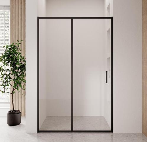 Douchewand Calgary 120 x 190 cm Zwart Transparant Glas 8 mm, Doe-het-zelf en Bouw, Sanitair, Nieuw, Verzenden