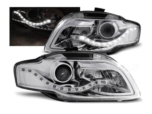 LED DRL koplamp units Chrome geschikt voor Audi A4 B7, Auto-onderdelen, Verlichting, Nieuw, Audi, Verzenden
