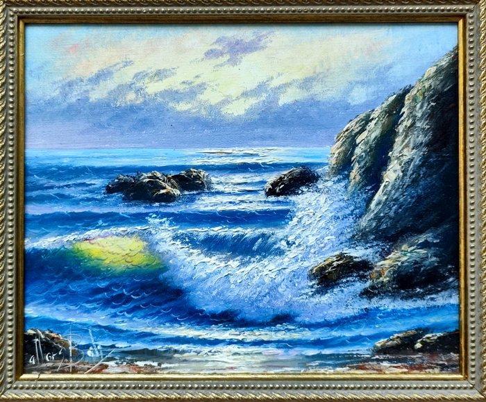 Albors Boti (XX) - Marina mediterránea, Antiek en Kunst, Kunst | Schilderijen | Klassiek