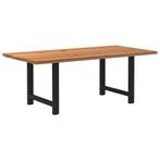 vidaXL Eettafel rechthoekig 200x100x74 cm massief eikenhout, Huis en Inrichting, Tafels | Eettafels, Verzenden, Nieuw