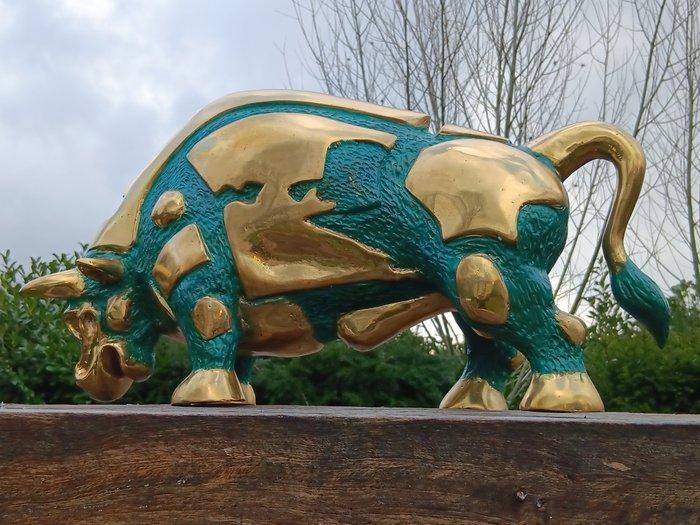 Beeld, green bull - 30 cm - Brons, Antiek en Kunst, Curiosa en Brocante