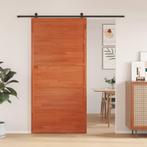 vidaXL Schuifdeur 100x208 cm massief grenenhout wasbruin, Doe-het-zelf en Bouw, Deuren en Vliegenramen, Verzenden, Nieuw
