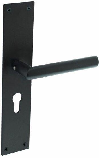 Intersteel deurkruk Jura met schild 250x55x2mm PC110 zwart, Doe-het-zelf en Bouw, Hang- en Sluitwerk, Ophalen of Verzenden