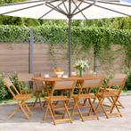 vidaXL Tuinstoelen 8 st inklapbaar stof en massief hout, Tuin en Terras, Tuinstoelen, Verzenden, Nieuw