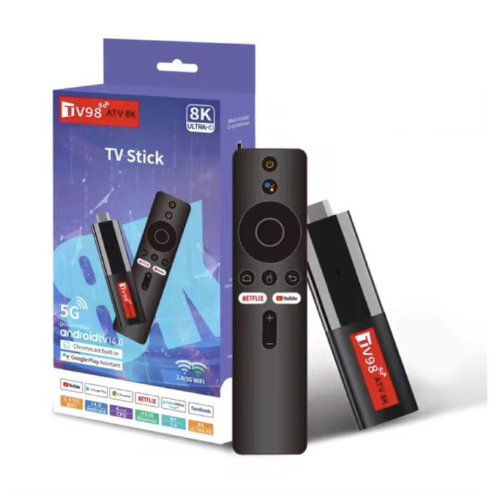 TV98 Android TV Stick - 6K HDMI Cast Receiver WiFi 6 - 2 GB, Audio, Tv en Foto, Televisie-accessoires, Nieuw, Verzenden