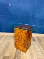 Middentafel - Glas, Wortelnotenhout - Nachtkastje met