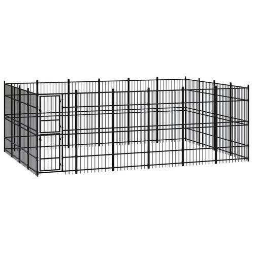 vidaXL Hondenkennel 22,12 m² staal, Dieren en Toebehoren, Hondenbenches, Nieuw, Verzenden