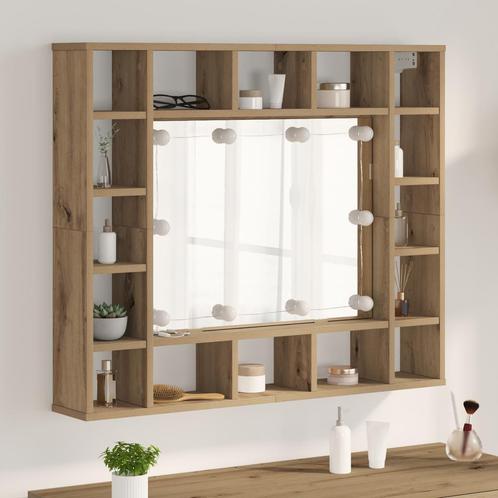 vidaXL Spiegelkast met plank artisanaal eikenkleurig 91 x 15, Huis en Inrichting, Tafels | Kaptafels, Nieuw, Verzenden