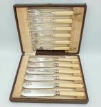 Visbestekset (12) - Verzilverd, Antiek en Kunst