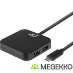 ACT USB-C Hub 4x USB-A, voedingsadapter, Informatique & Logiciels, Verzenden