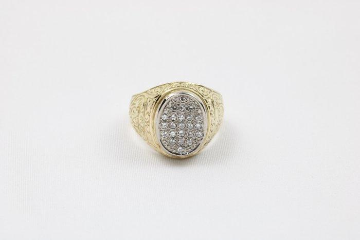 Ring - 14 karaat Geel goud - 0.92ct. tw. Diamant, Handtassen en Accessoires, Ringen