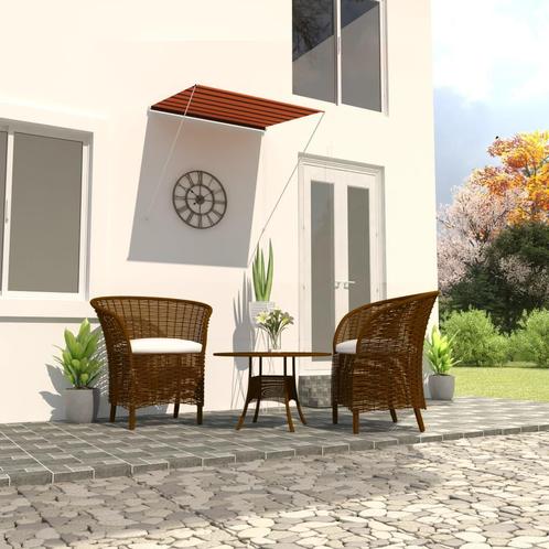 vidaXL Luifel uittrekbaar 150x150 cm oranje en bruin, Tuin en Terras, Zonneschermen, Nieuw, Verzenden