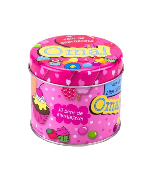 Snoepblik Oma 9cm, Hobby en Vrije tijd, Feestartikelen, Nieuw, Verzenden