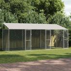 vidaXL Hondenbench Zilver 600 x 200 x 256 cm Gegevens staal, Dieren en Toebehoren, Verzenden, Nieuw