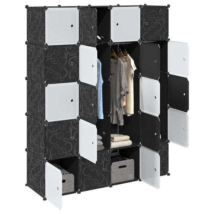 vidaXL Opbergmeubel met 20 vakken en ophangstangen, Maison & Meubles, Armoires | Penderies & Garde-robes, Envoi