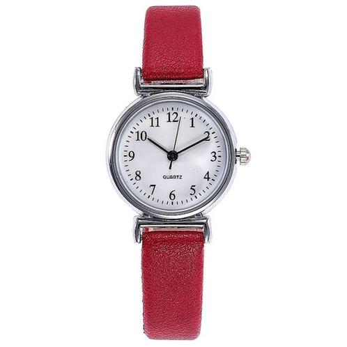 Fako® - Horloge - Ø 26mm - Zilverkleurig - Rood, Handtassen en Accessoires, Horloges | Dames, Verzenden