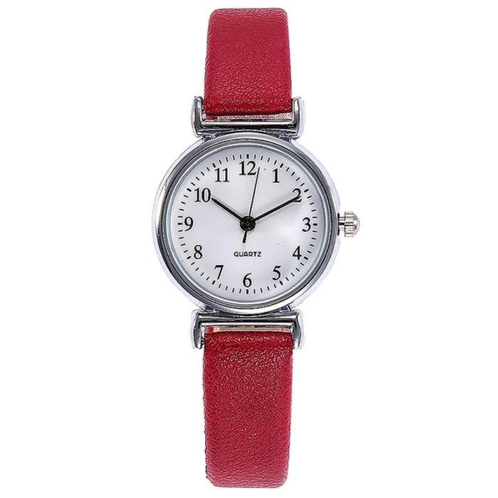 Fako - Horloge - Ø 26mm - Zilverkleurig - Rood, Handtassen en Accessoires, Horloges | Dames, Verzenden