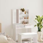 vidaXL Kaptafel met spiegel 74,5x40x141 cm hoogglans wit, Huis en Inrichting, Verzenden, Nieuw