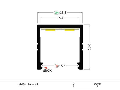 LED Strip Profiel - smart - voor strips tot 16mm - 2mt, Maison & Meubles, Lampes | Autre, Envoi