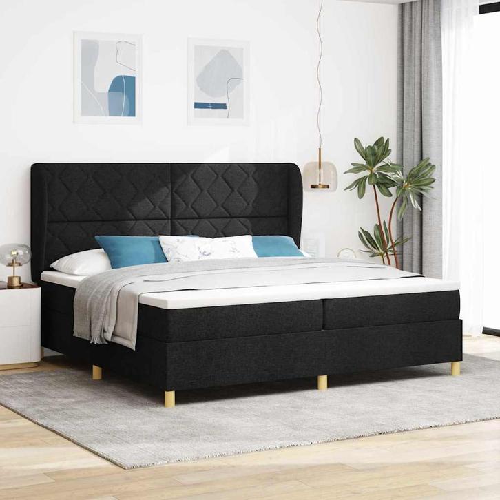 vidaXL Boxspringbed met matras Donkergrijs 90x190 cm Stof, Maison & Meubles, Chambre à coucher | Lits, Envoi