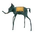 sculptuur, Surreal Elephant - 29 cm - Brons, Antiek en Kunst