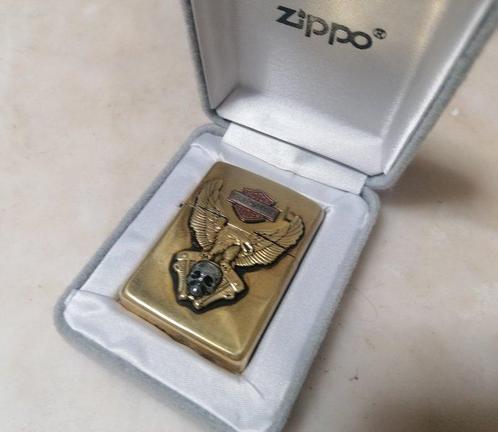 Zippo, Harley Davidson Death Eagle Full Brass - Special, Verzamelen, Rookartikelen, Aanstekers en Luciferdoosjes