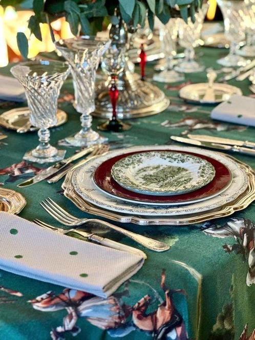 Mantel toile de jouy ruiters te paard voor ruime tafels. -, Antiek en Kunst, Antiek | Meubels | Tafels