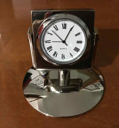 Pendule de cheminée - Argent, Chrome - 1970-1980 - Salvatore, Antiek en Kunst, Curiosa en Brocante