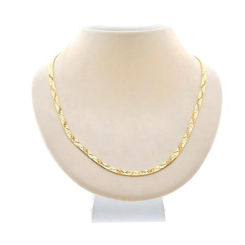 Gouden schakel ketting met print 52 cm | Midas, Handtassen en Accessoires, Kettingen, Overige kleuren, Gebruikt, Goud, Ophalen of Verzenden