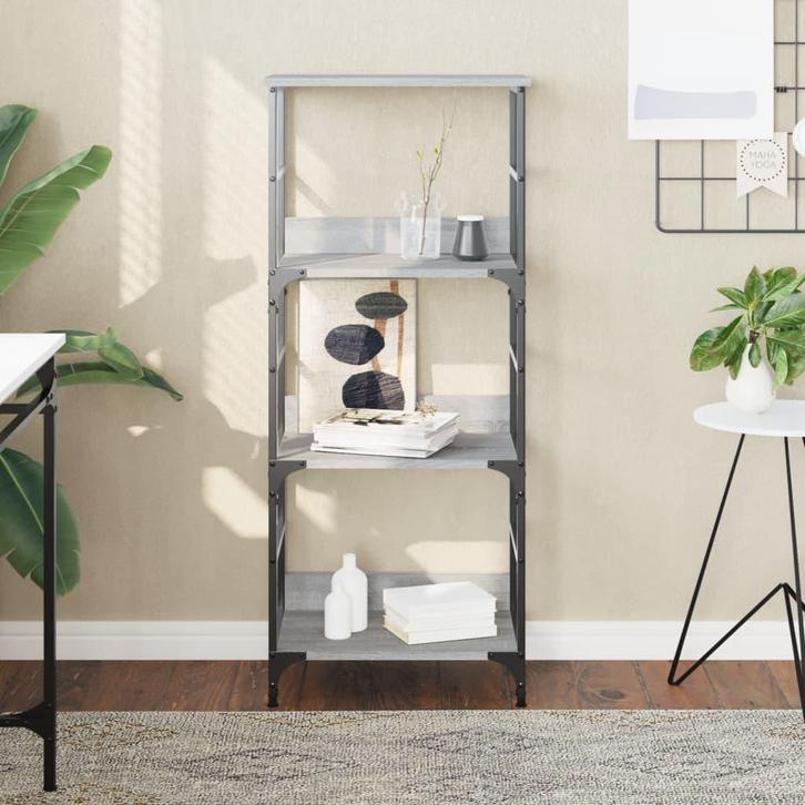 vidaXL Boekenrek 50x33x117,5 cm bewerkt hout grijs sonoma, Huis en Inrichting, Kasten | Boekenkasten, Nieuw, Verzenden