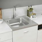 vidaXL Gootsteen met afvoerset 600x600x155 mm roestvrij, Verzenden, Nieuw