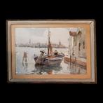 Umberto Cuzzi (1891-1973) - Venezia, Barca Lungo la Riva