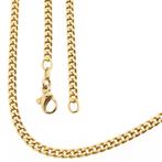 Gouden gourmetschakel ketting | 52 cm (unisex) (unisex), Handtassen en Accessoires, Kettingen, Ophalen of Verzenden, Gebruikt