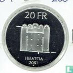 Zwitserland 20 franc 2001 (PROOF) Abbey of Müstair, Verzenden, Losse munt, Goud