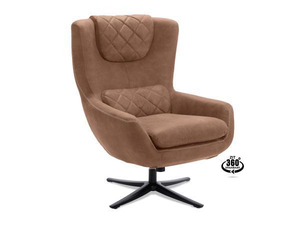 Veiling - Fauteuil Ninja - Draaibaar - Stof - Mocca  - Licht, Huis en Inrichting, Fauteuils