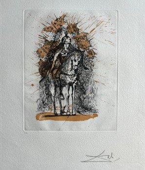 Salvador Dali (1904-1989) - Cavalier casqué aux papillons, Antiek en Kunst, Antiek | Overige Antiek