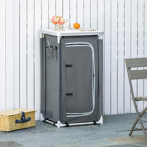 Keukenkast - PortableHome - Opvouwbaar - Grijs, Tuin en Terras, Overige Tuin en Terras, Nieuw, Ophalen of Verzenden