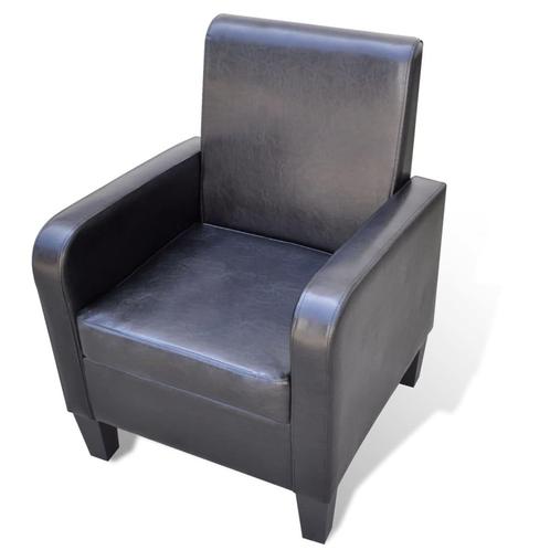 vidaXL Fauteuil kunstleer zwart, Huis en Inrichting, Fauteuils, Nieuw, Verzenden