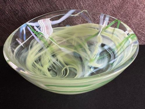 Kosta Boda - Anna Ehrner-“Tempera Green” Art Glass Bowl -, Antiek en Kunst, Antiek | Glaswerk en Kristal