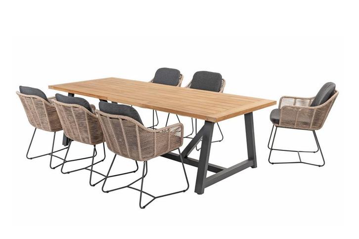 Taste by 4 Seasons Belmond tuinset naturel met Noah tafel, Tuin en Terras, Tuinsets en Loungesets