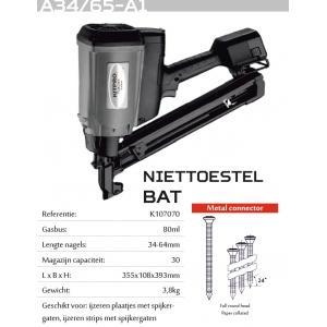 Kitpro basso b34/65-a1 tacker nagelpistool op gas voor metal, Bricolage & Construction, Outillage | Outillage à main