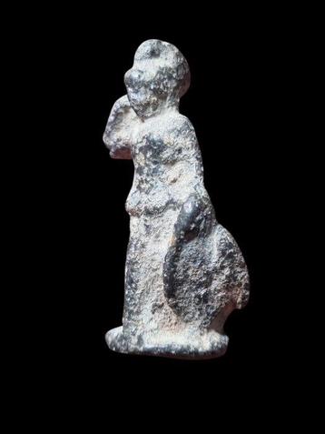 Oud-Romeins Very Rare Lead Statue of Athena Holding Shield