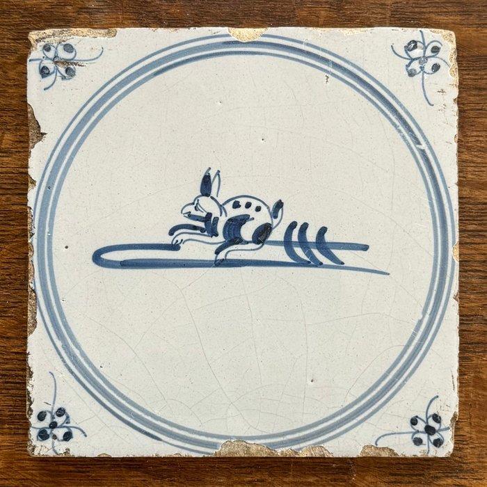 Tegel - Antieke Delftse tegels met dieren - 1750-1800, Antiek en Kunst, Antiek | Glaswerk en Kristal