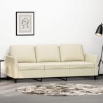 vidaXL Driezitsbank 180 cm kunstleer crèmekleurig, Huis en Inrichting, Zetels | Zetels, Verzenden, Nieuw