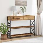 vidaXL Console Tafel met lade met plank Oud hout 100 x 28 x, Huis en Inrichting, Tafels | Bijzettafels, Verzenden, Nieuw
